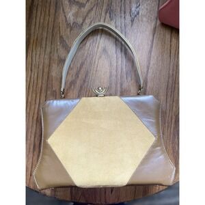 VTG LIFE STRIDE Kiss Lock Faux Suede/Leather MCM 50s 60s Grandmas Purse - RARE!!